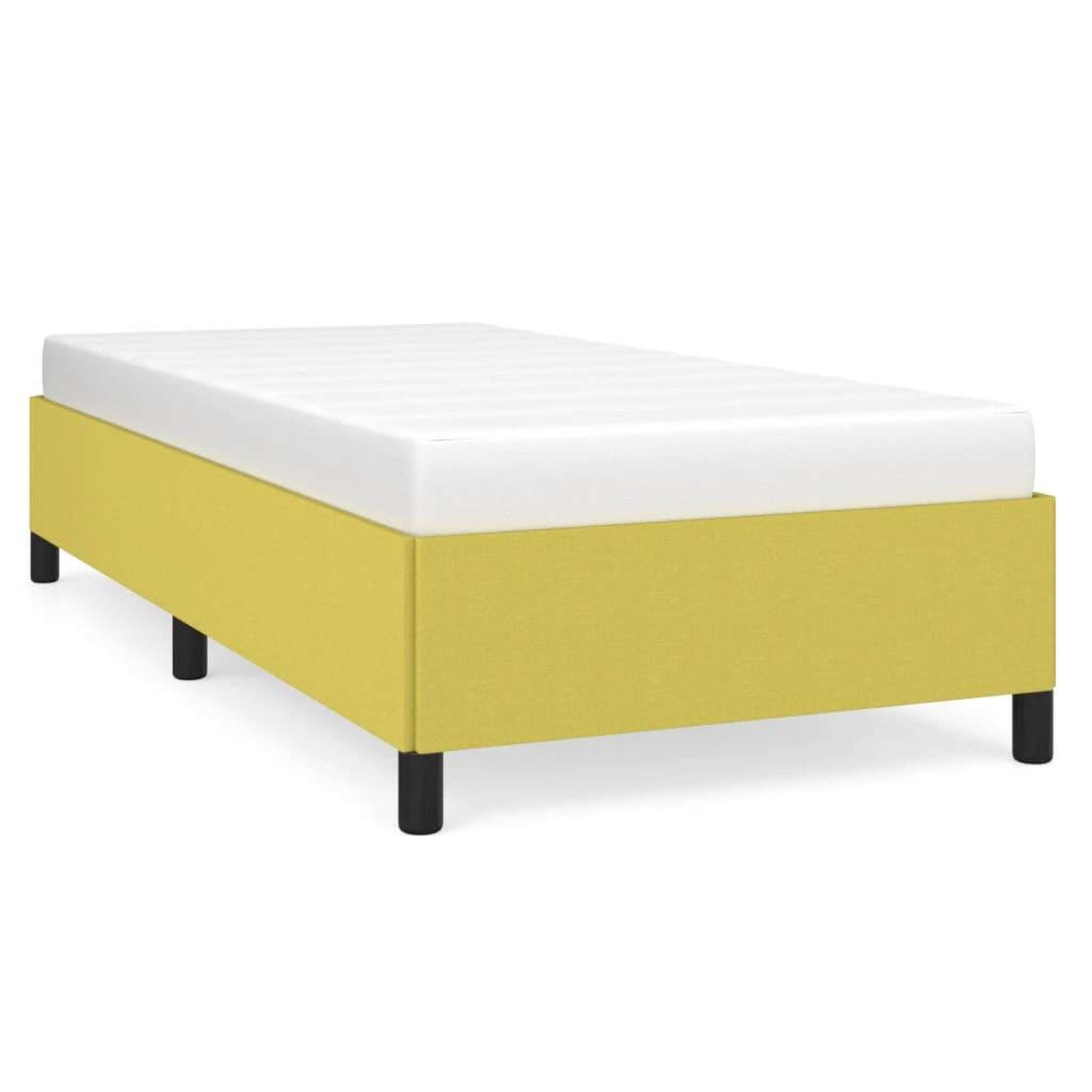 Voir la diapositive 1 : VIDAXL Cadre de lit sans matelas vert 90x190 cm tissu