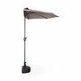 Voir la diapositive 4 : SWEEEK Parasol de balcon Ø250cm  – CALVI – Demi-parasol droit, mât central en aluminium avec manivelle d'ouverture