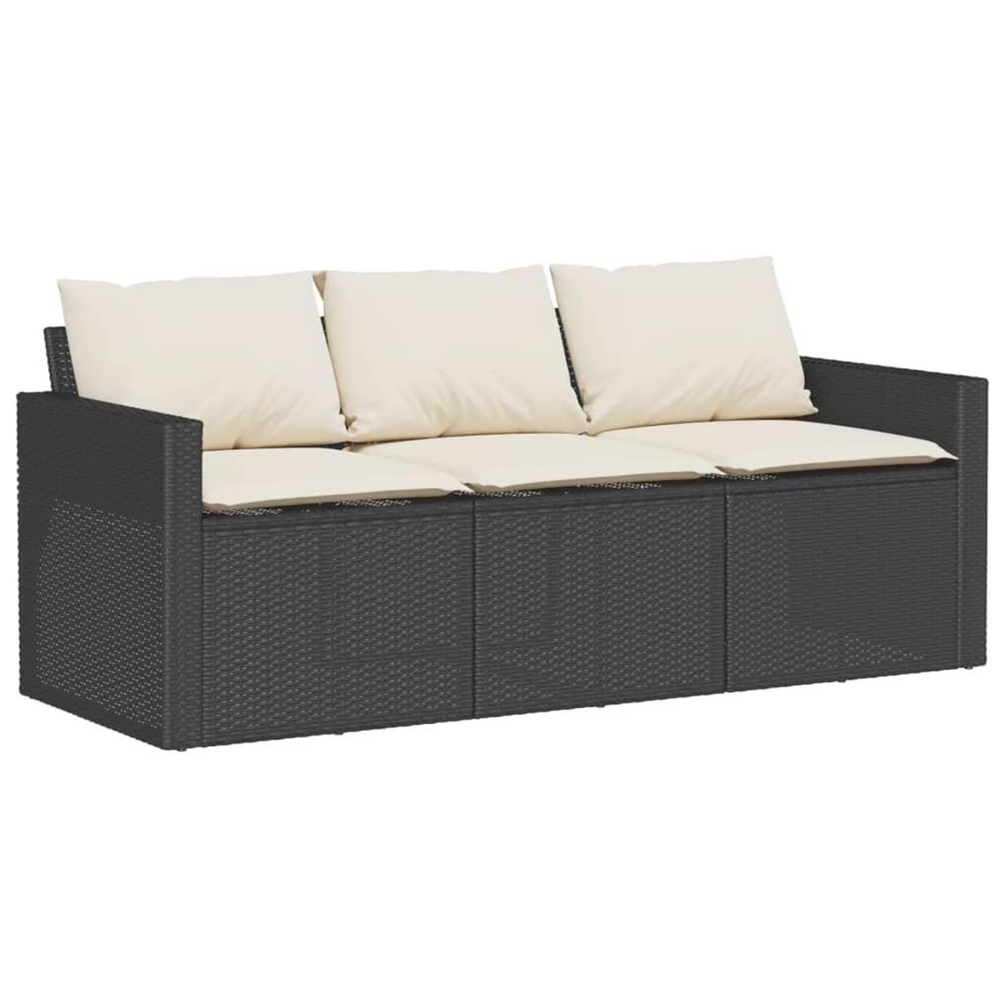 Voir la diapositive 4 : VIDAXL Ensemble a manger de jardin coussins 2pcs noir resine tressee