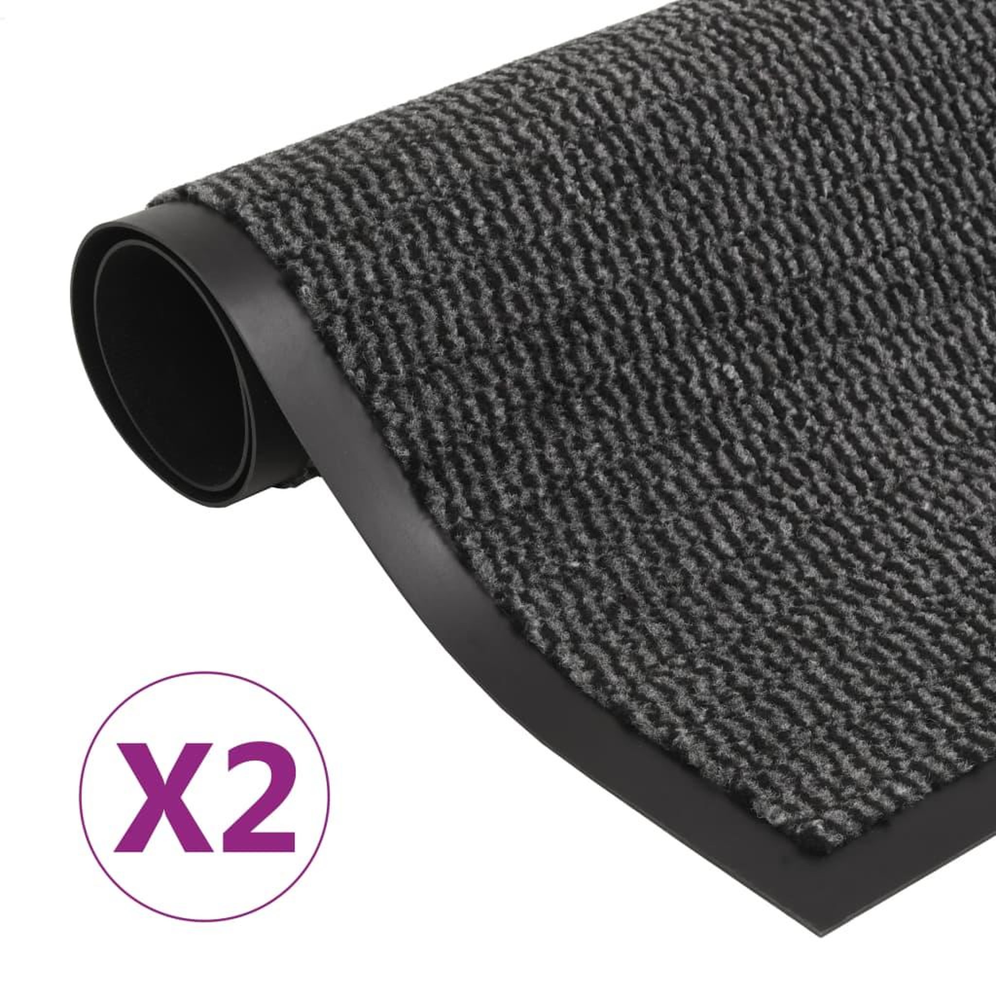 Voir la diapositive 1 : VIDAXL Paillassons rectangulaires 2 pcs 40 x 60 cm Anthracite