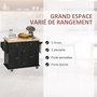 Voir la diapositive 5 : HOMCOM Desserte de cuisine multi rangements 2 tiroirs 2 placard 2 portes avec étagère range-bouteille porte-torchons MDF hévéa