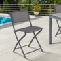 Voir la diapositive 2 : ID MARKET Lot de 6 chaises de jardin pliantes BASTIA métal et textilène gris anthracite