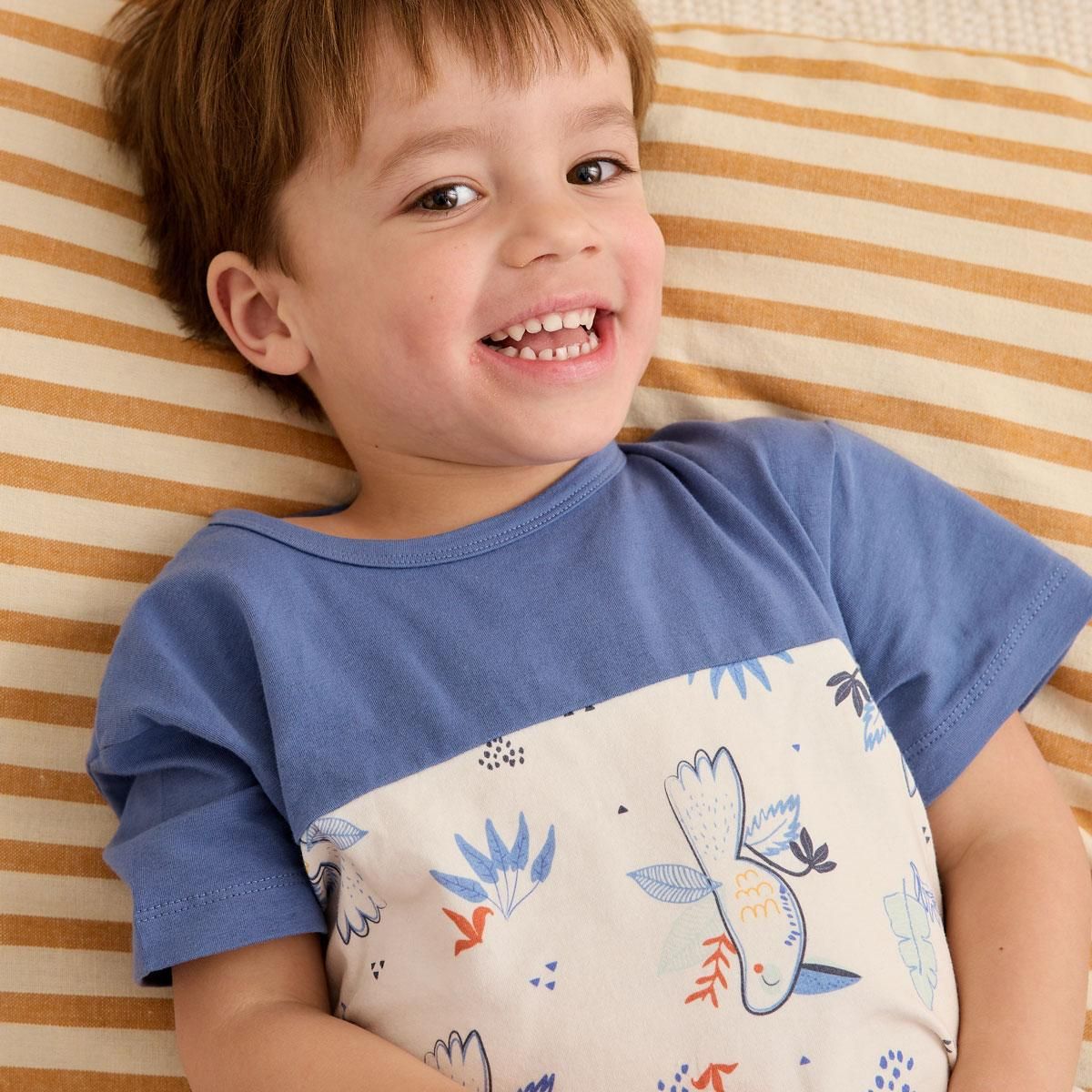 Petit Béguin Ensemble enfant t-shirt et pantalon en gaze de coton Mexico