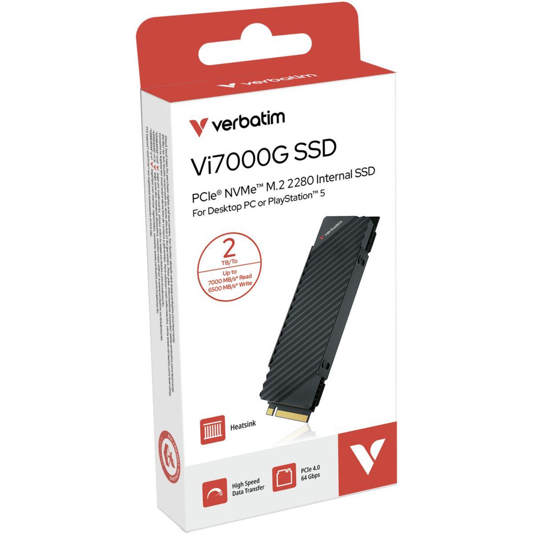 Voir la diapositive 4 : Verbatim Disque SSD interne VI7000G M.2 GEN4 2TB P5