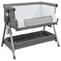 Voir la diapositive 4 : VIDAXL Lit pour bebe avec matelas Gris fonce Tissu de lin