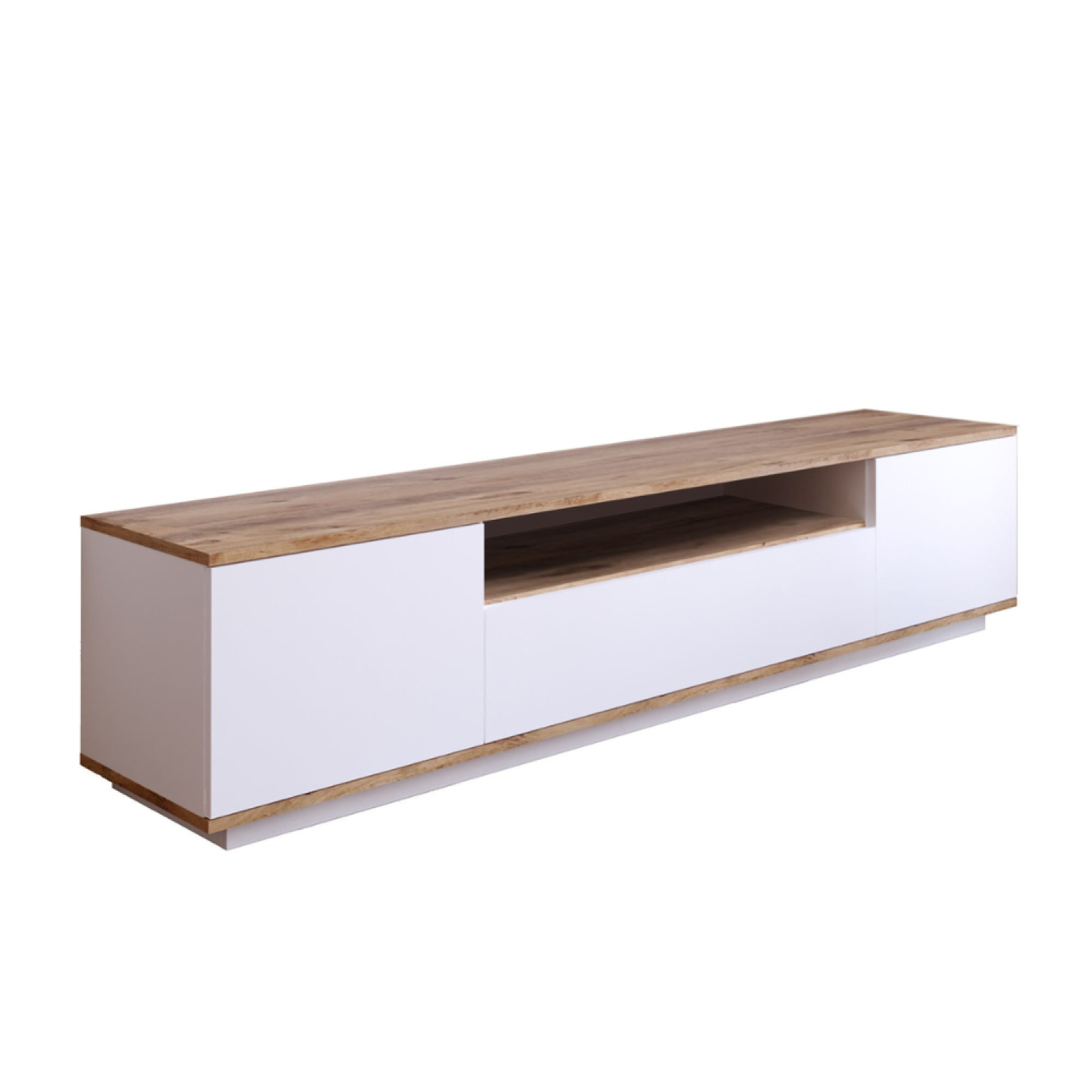 CONCEPT USINE Meuble tv blanc et bois 180cm tyro
