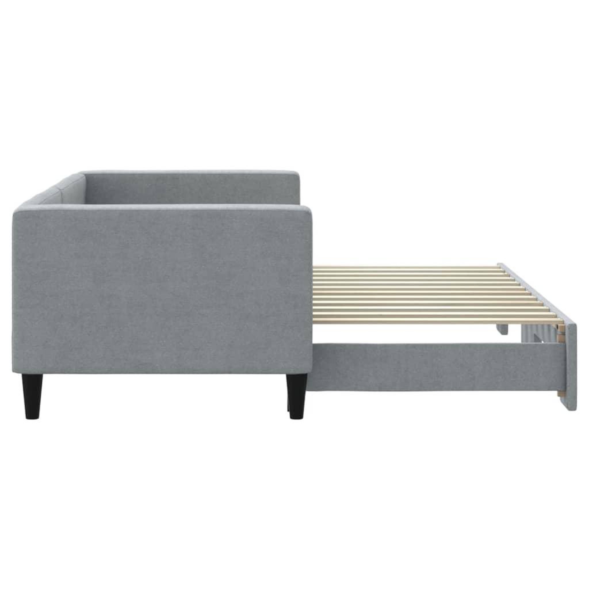 Voir la diapositive 4 : VIDAXL Lit de jour avec gigogne sans matelas gris clair 80x200 cm