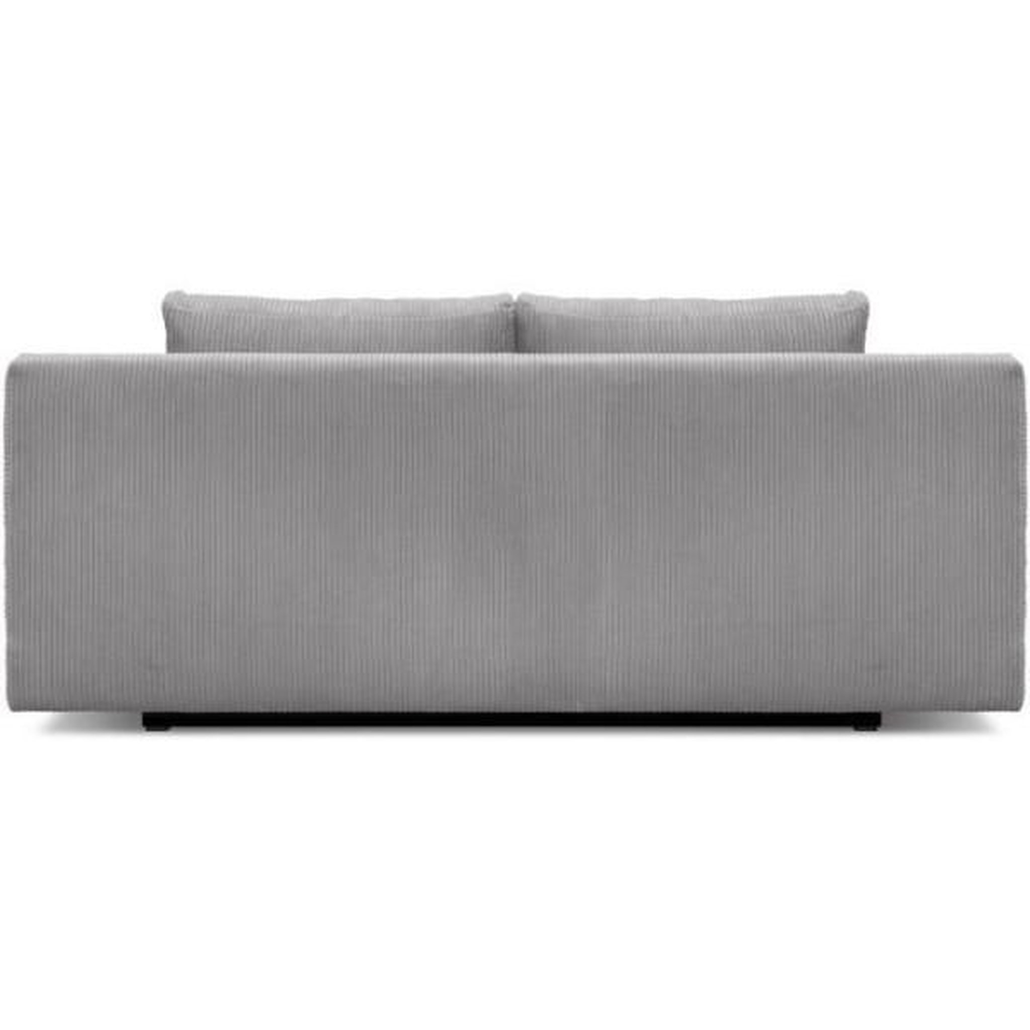 Voir la diapositive 6 : MARKET24 Banquette convertible 3 places MIKA - Velours côtelé gris clair - Coffre de rangement - L 192 x H 84 x P 93 cm