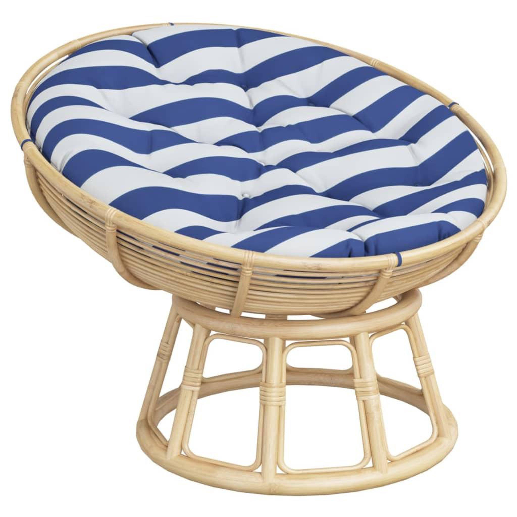 Voir la diapositive 3 : VIDAXL Coussin rond rayure bleue/blanche Ø 100 x11 cm tissu oxford