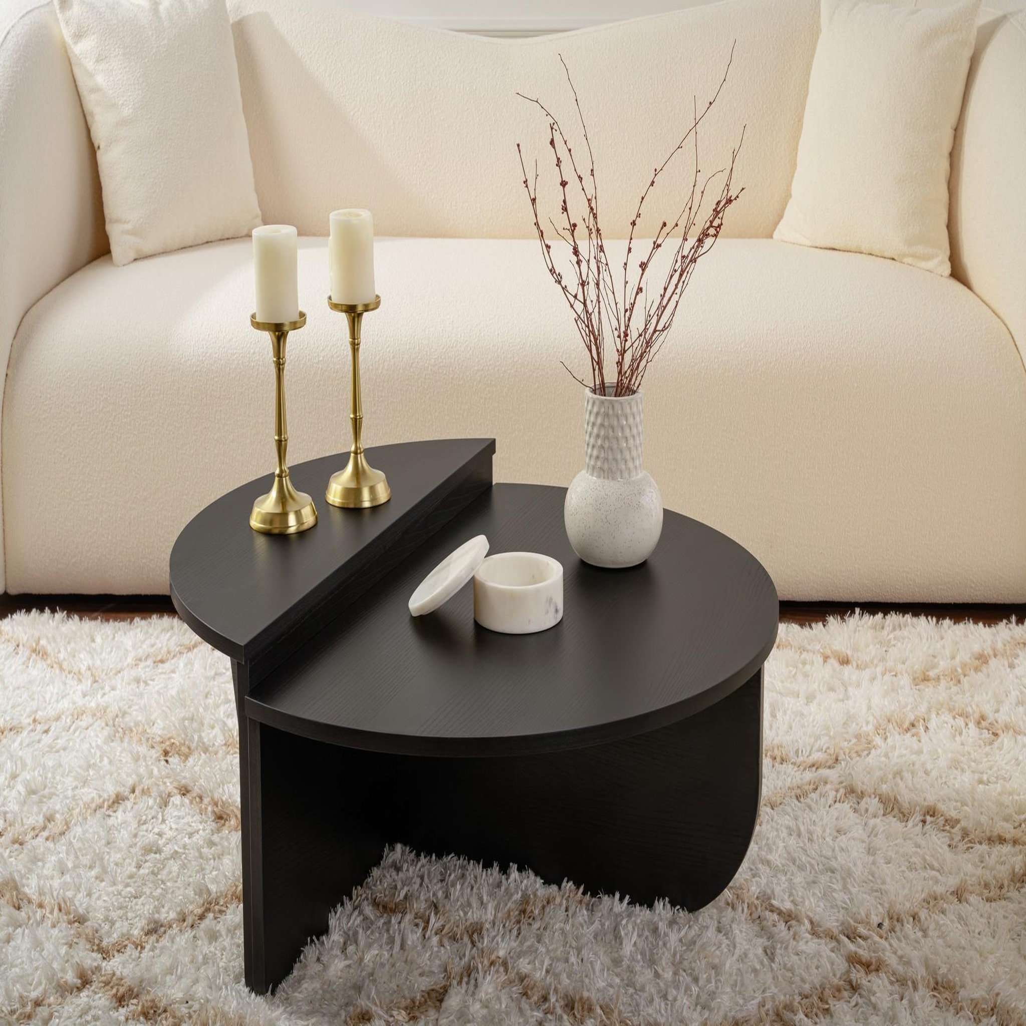 Voir la diapositive 2 : Habitat et Jardin Table basse en bois  orion  - 90 x 60 x 30 cm - bois noir
