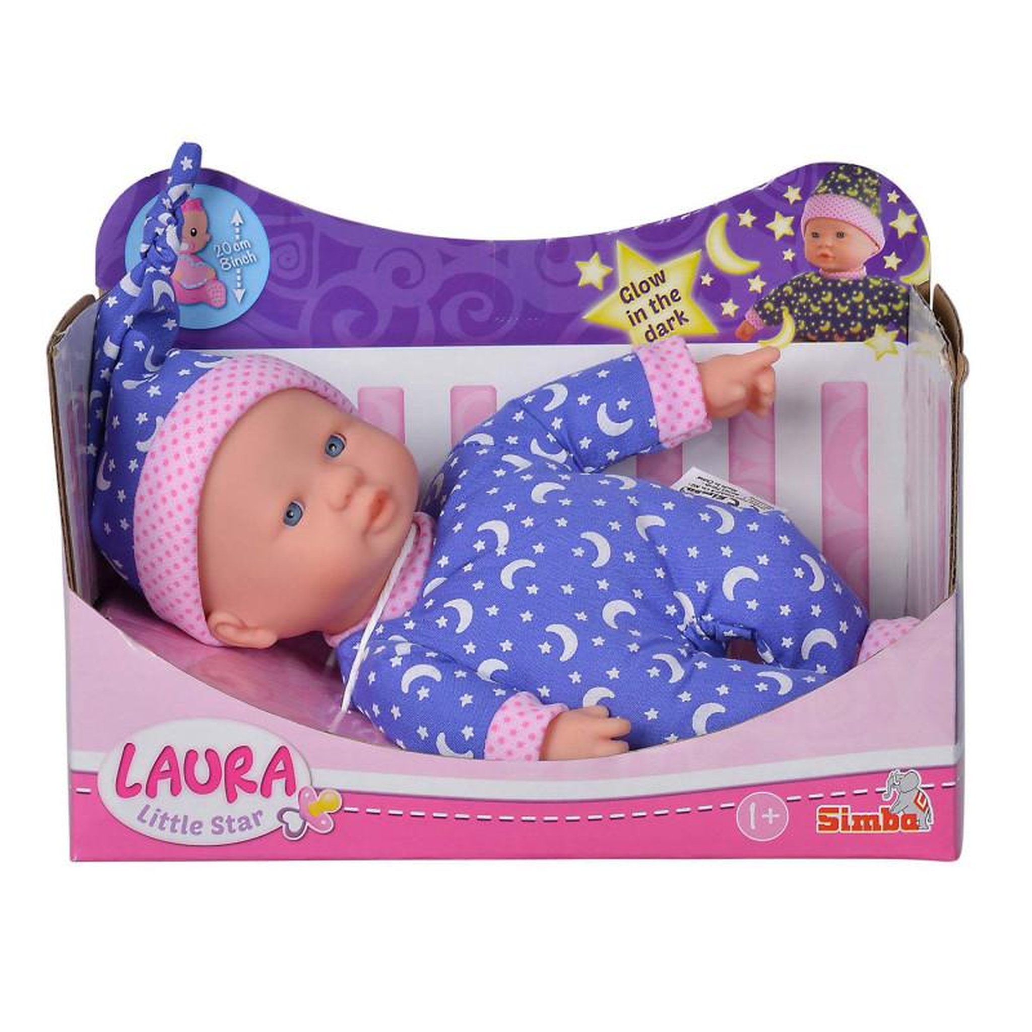 Voir la diapositive 2 : SIMBA SIMBA Laura Little Star Baby Doll Glow in the Dark