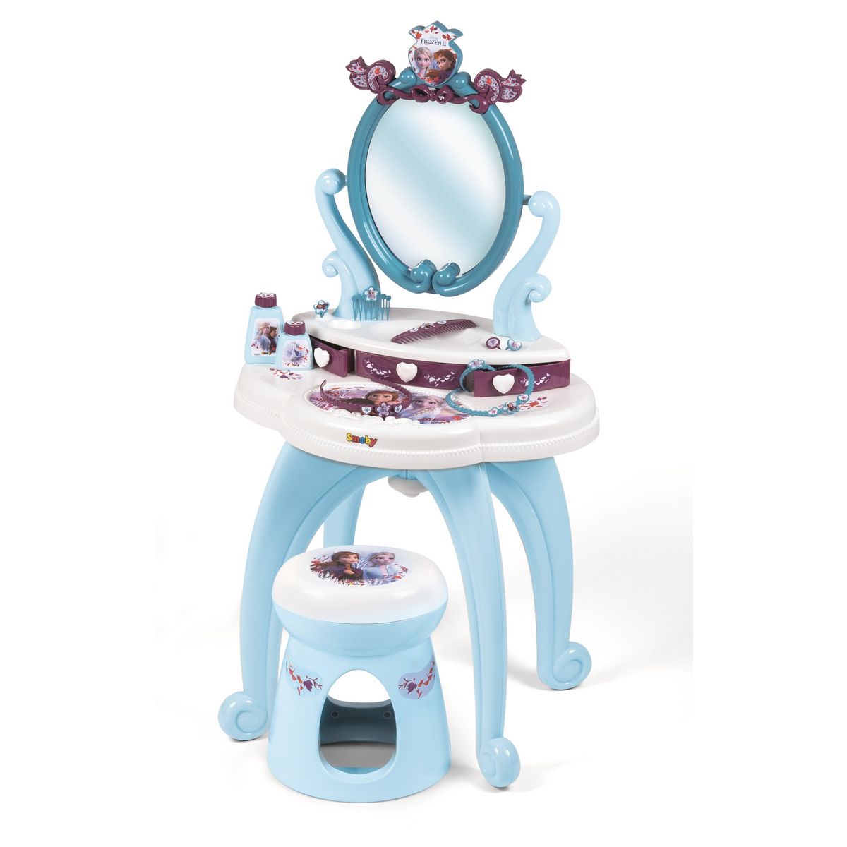 SMOBY Ensemble coiffeuse + accessoires 2 en 1 - La reine des neiges 2
