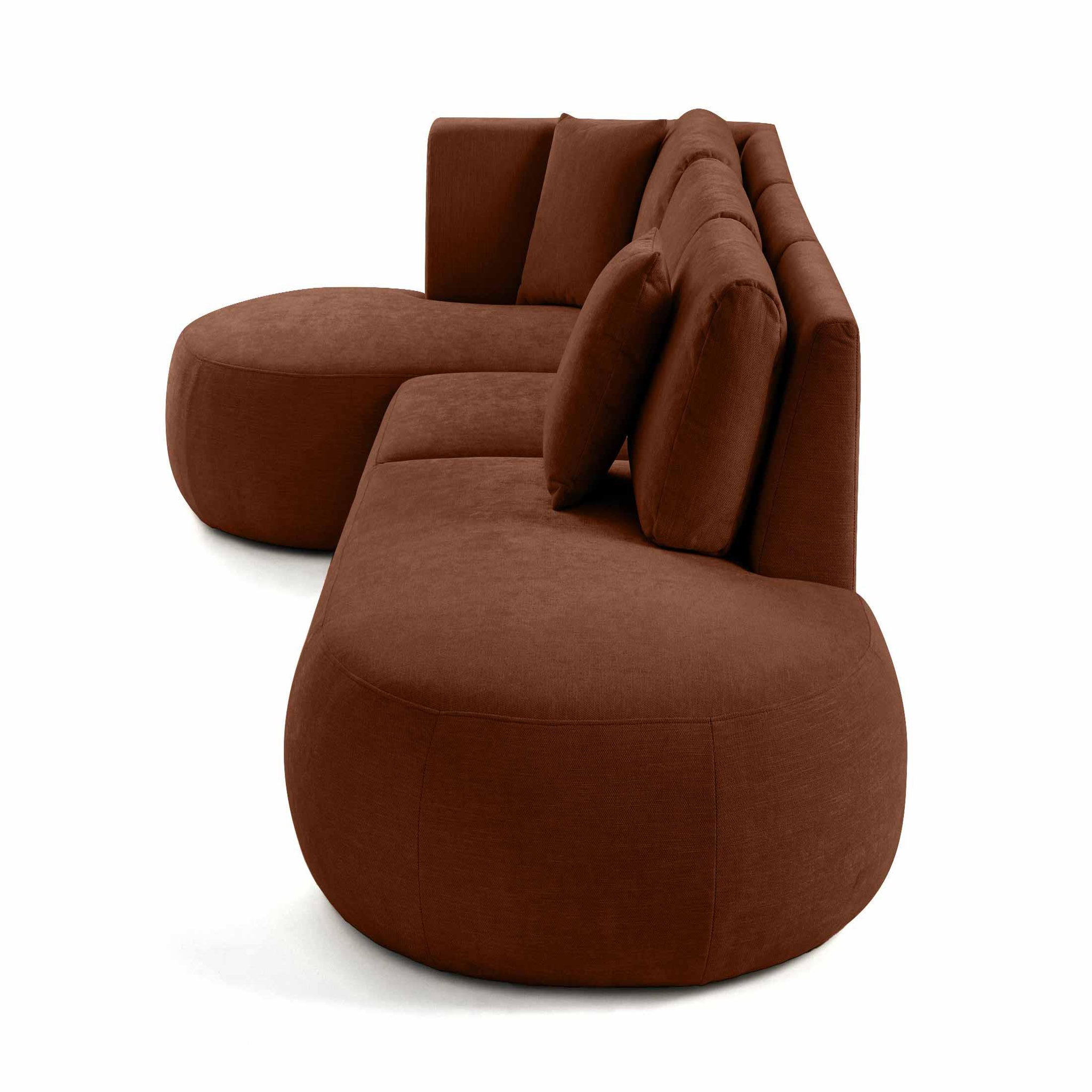 Voir la diapositive 5 : LISA DESIGN Santorini - canapé modulable d'angle gauche - 5 places - en tissu texturé