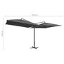 Voir la diapositive 6 : VIDAXL Parasol double avec mat en acier 250 x 250 cm Anthracite