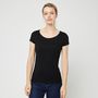 Voir la diapositive 1 : INEXTENSO T-shirt manche courte noir uni femme