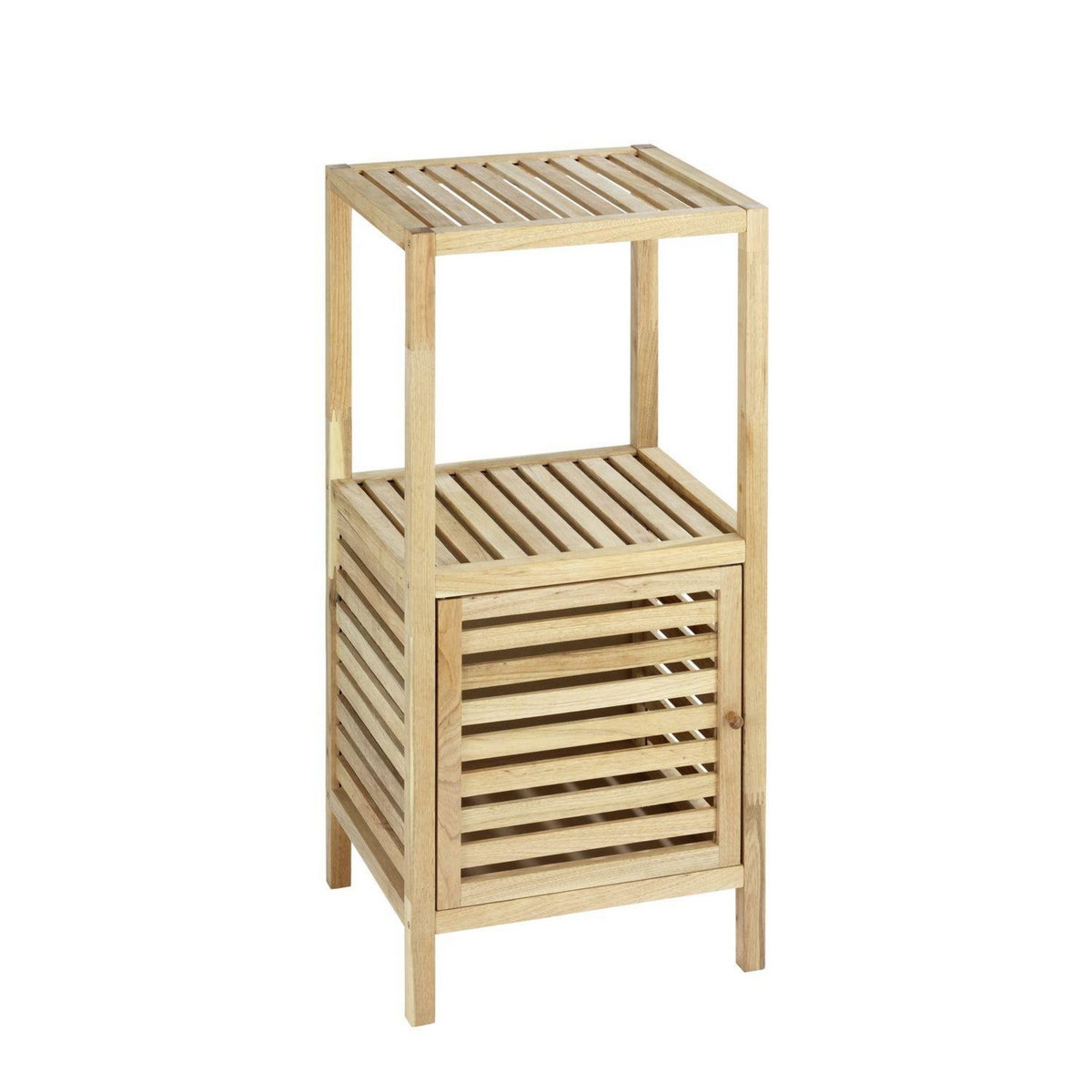 Wenko Etagère de salle de bain en bois Norway - L. 39,5 x H. 86 cm - Marron noix
