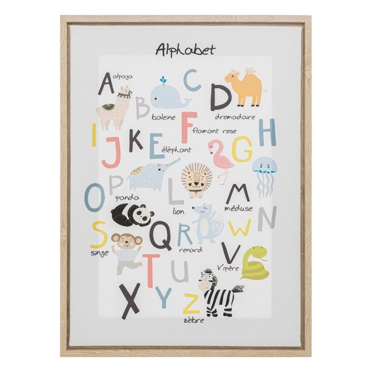 ATMOSPHERA Toile imprimée sur cadre Alphabet 30x40 cm