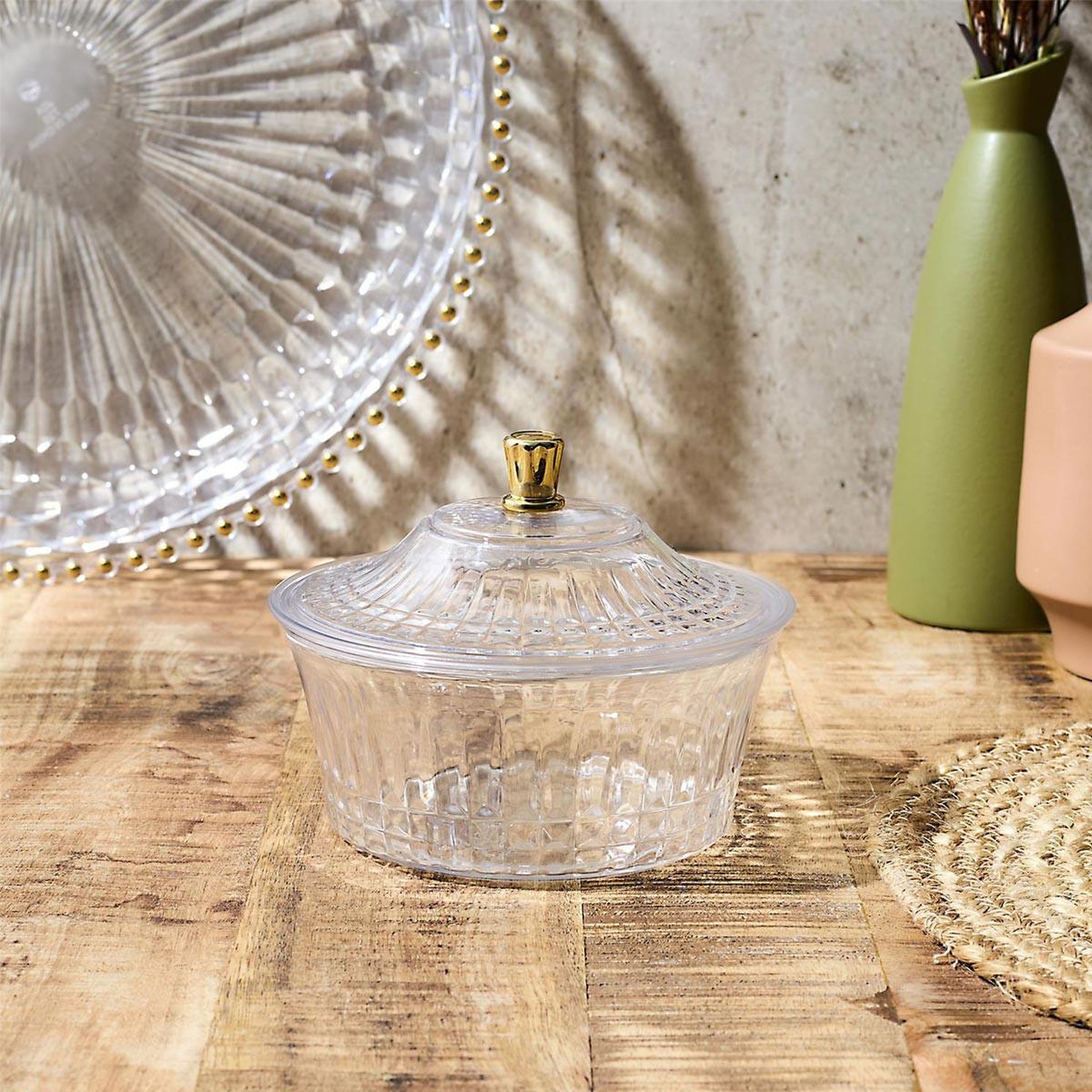 Voir la diapositive 3 : The Home Deco Factory Bol avec couvercle  sabah  15cm transparent