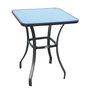 Voir la diapositive 1 : OUTSUNNY Table carrée bistro de jardin dim. 68L x 68l x 84H cm métal époxy gris plateau verre trempé granité
