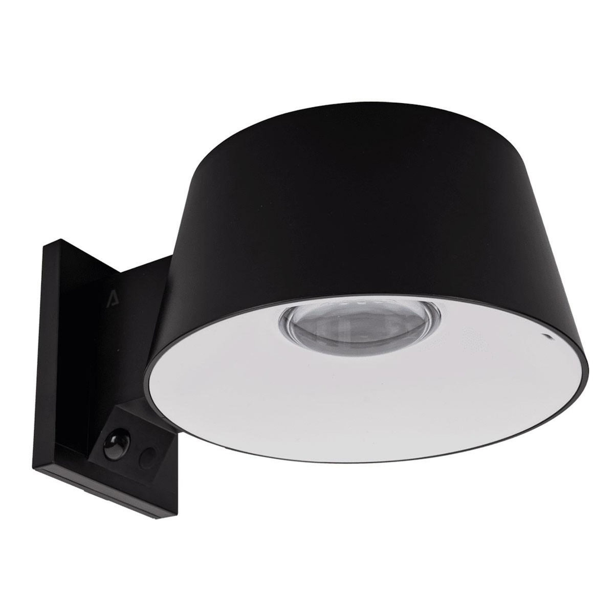 ASLO Applique murale LED solaire Noire 5.26W 1000 Lumen Eclairage LED Détecteur infrarouge Angle 120° IP54 ASLO