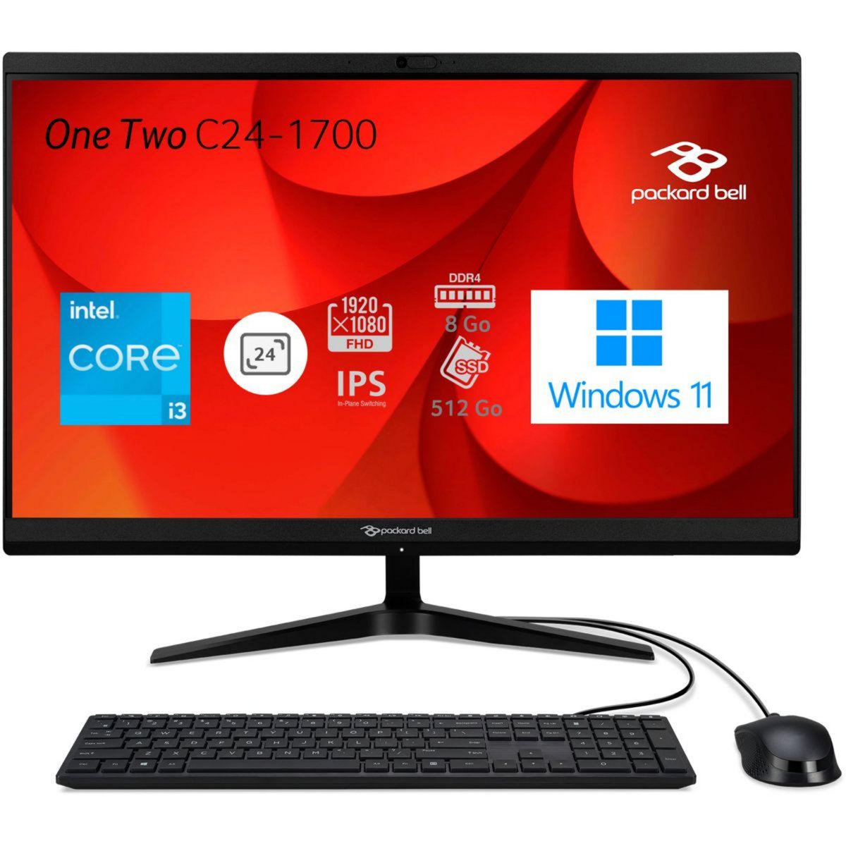 Packard Bell Ordinateur tout-en-un One Two 24''