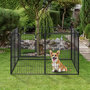 Voir la diapositive 4 : PAWHUT Luxe parc enclos modulable pour chien 8 panneaux porte verrouillable acier époxy noir