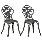 VIDAXL Chaises de bistro lot de 2 Bronze Aluminium coule