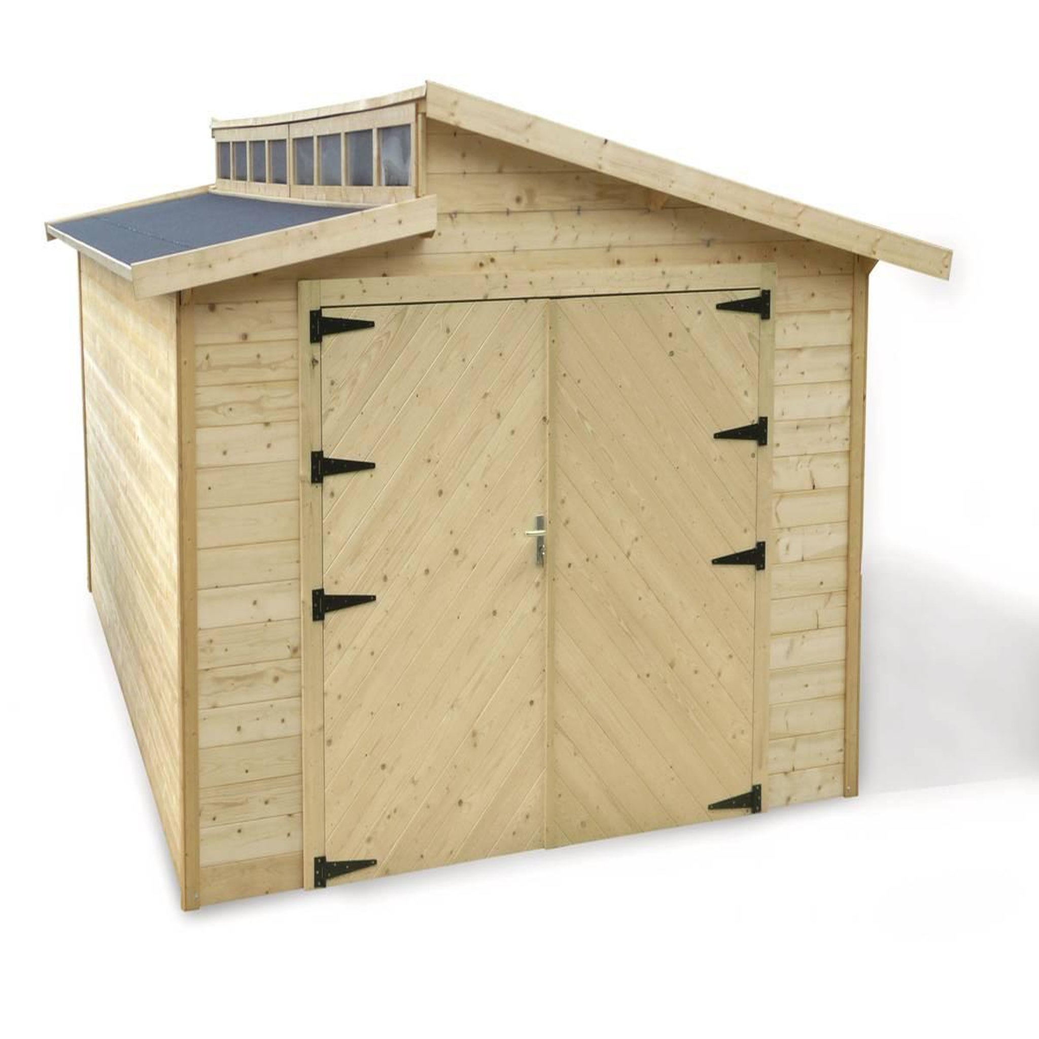 Habitat et Jardin Garage bois  Torino  - 20.88 m2 - 3.64 x 5.74 x 2.92 m - 28 mm