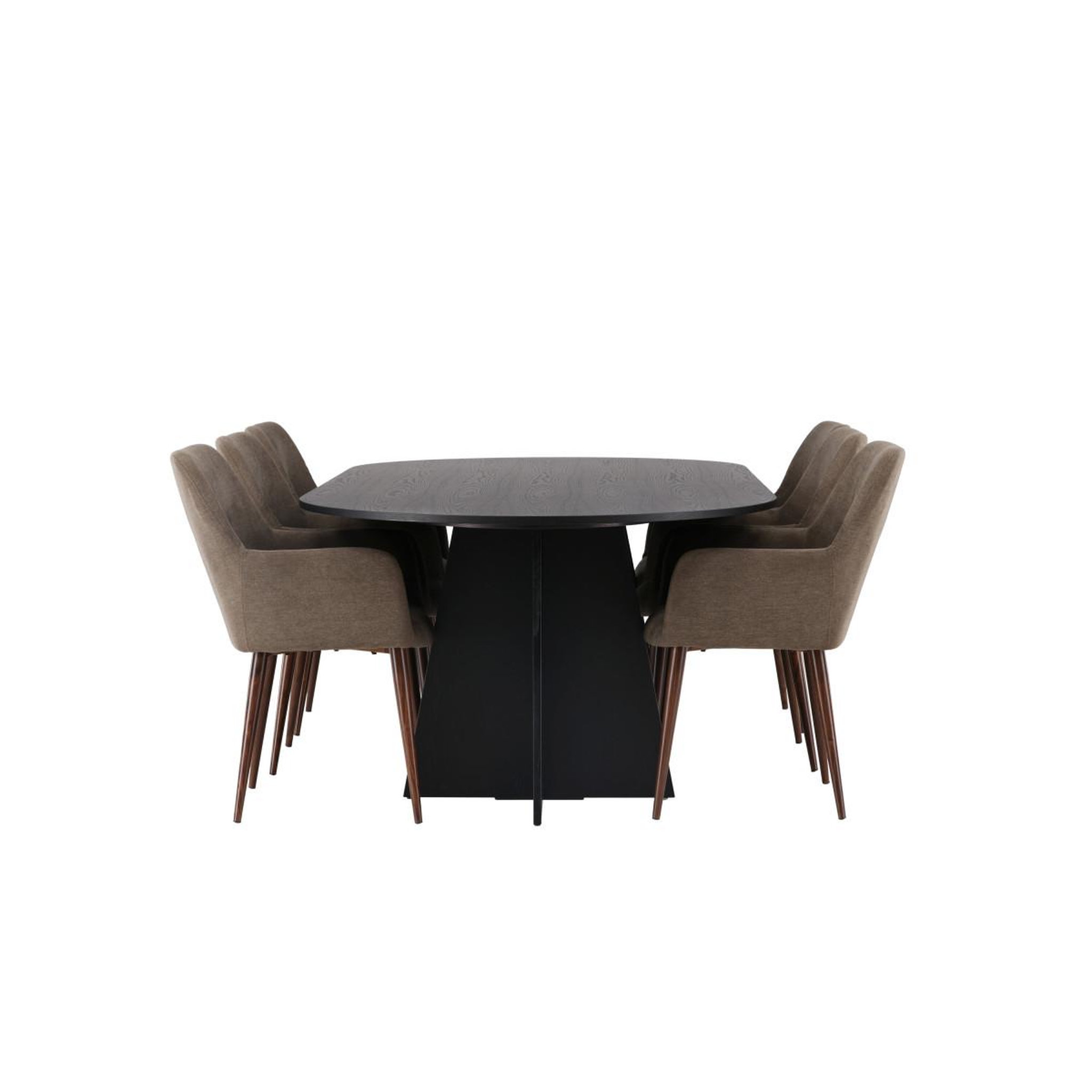 Voir la diapositive 3 : Paris Prix Ensemble table à manger & 6 chaises  bootcut & tomorrow  230cm marron & noir