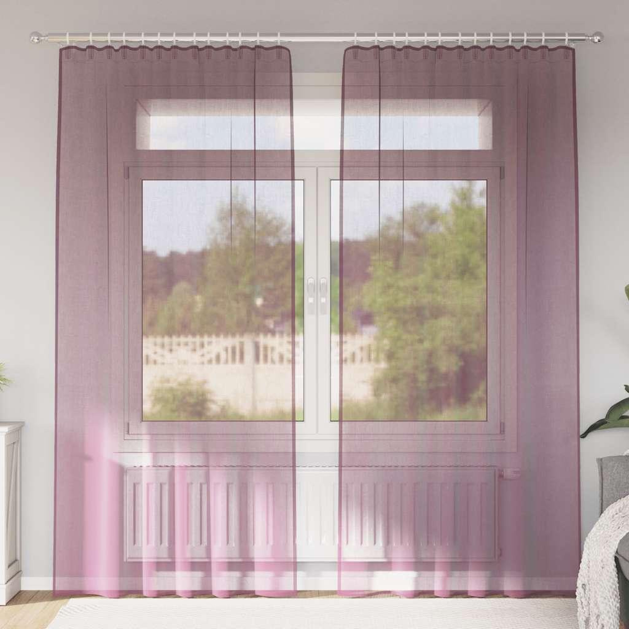 VIDAXL Rideaux en voile avec boucles 2 pcs violet 140x245 cm