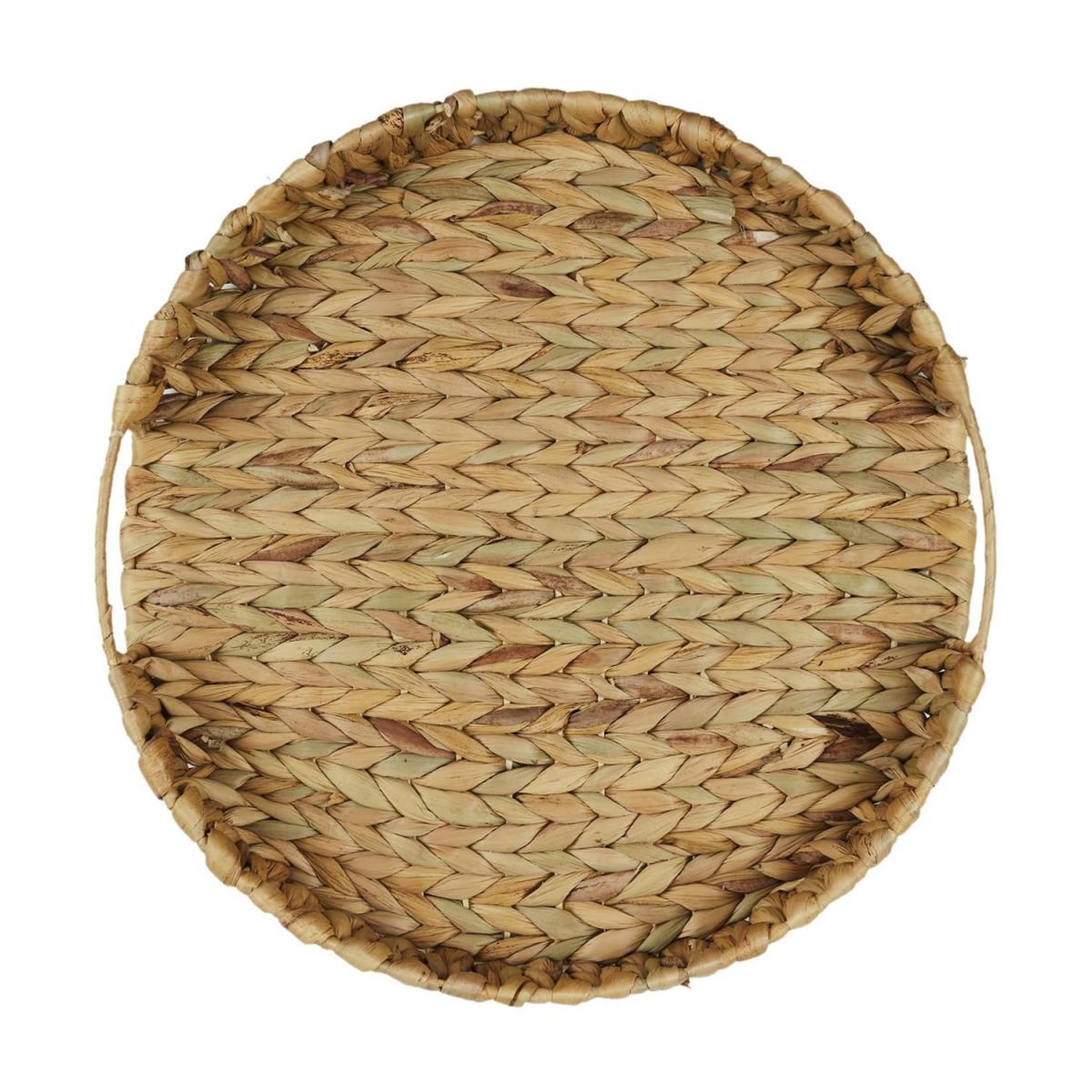 Voir la diapositive 2 : The Home Deco Factory Plateau déco en bois  tressage  40cm naturel