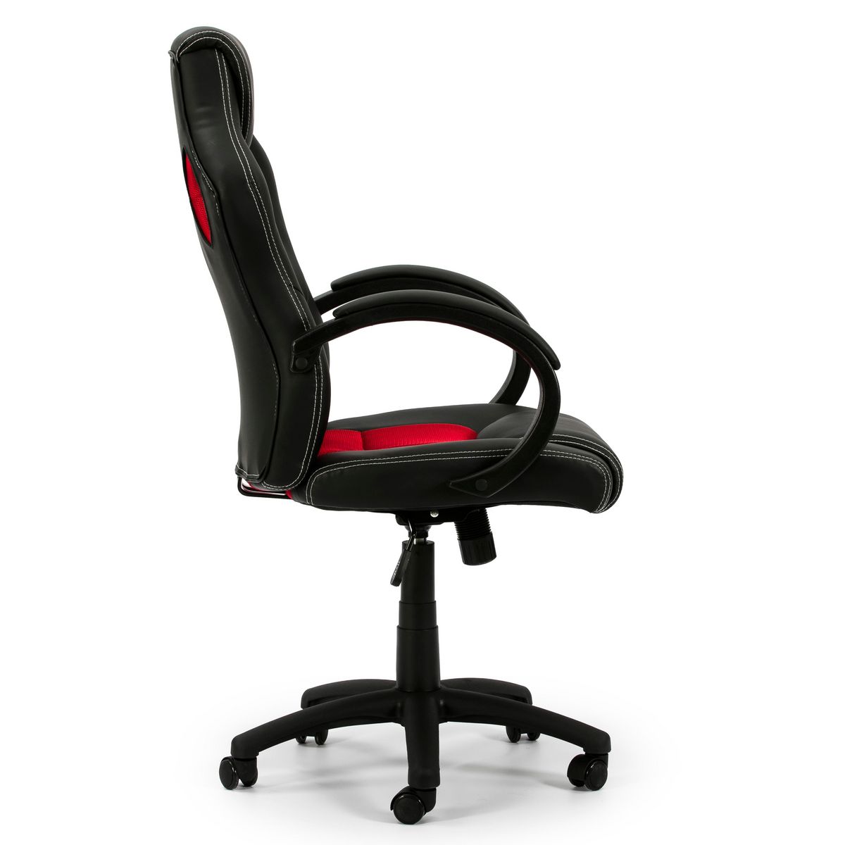 VS VENTA-STOCK Fauteuil de Bureau réglable et inclinable Hamilton tapissé en Similicuir,Noir/Rouge