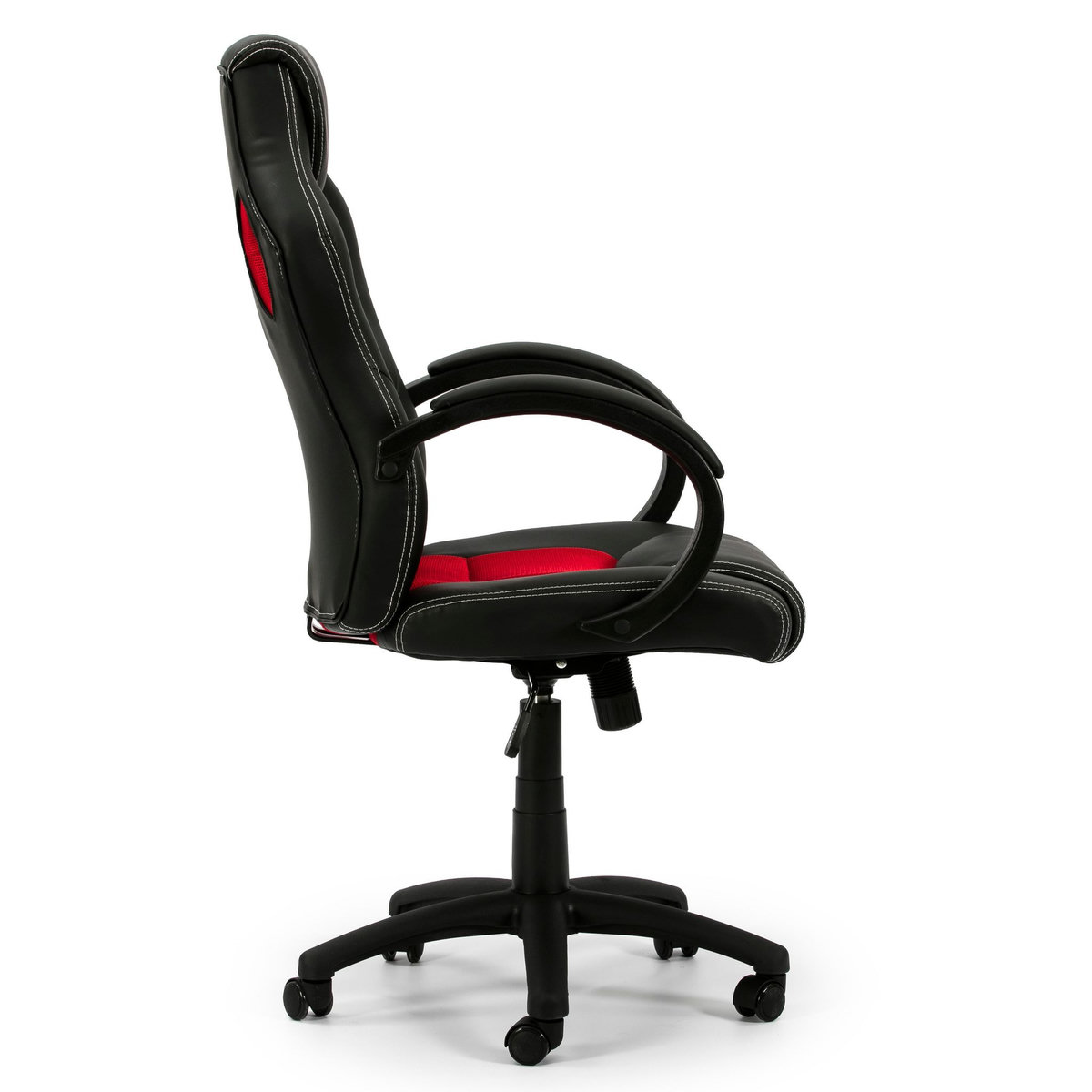VS VENTA-STOCK Fauteuil de Bureau réglable et inclinable Hamilton tapissé en Similicuir,Noir/Rouge