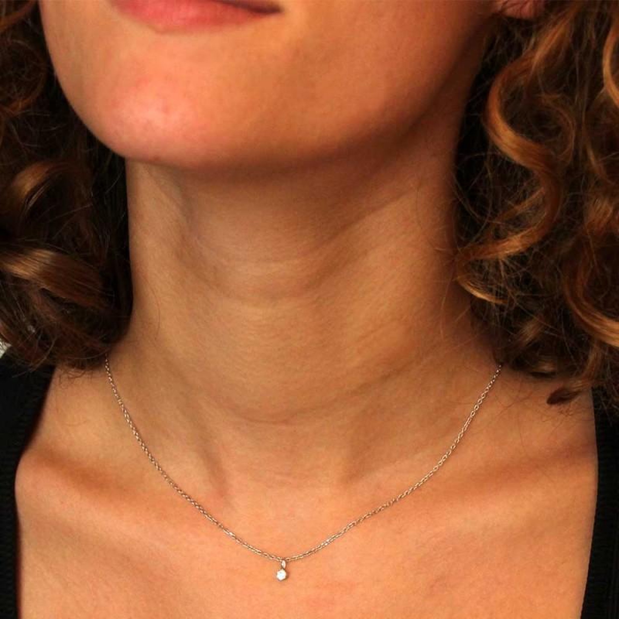 Voir la diapositive 2 : L'ATELIER D'AZUR Collier - Pendentif Or Blanc Pavé Diamants -- Chaine Argentée - Femme