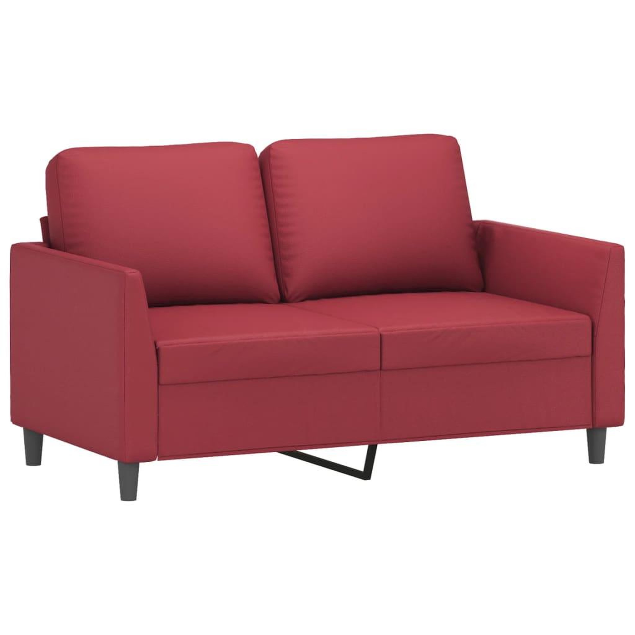 Voir la diapositive 2 : VIDAXL Canape a 2 places Rouge bordeaux 120 cm Similicuir