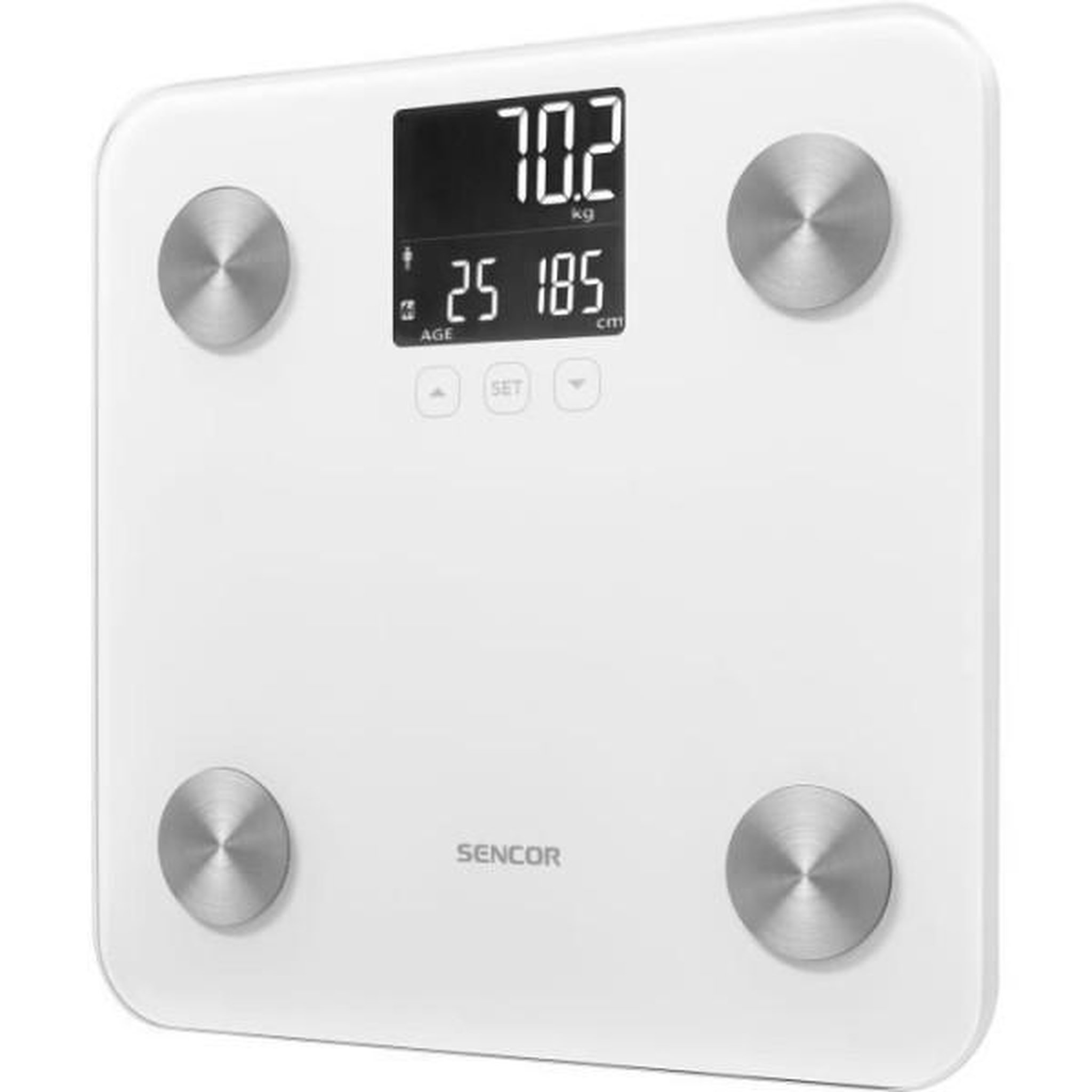 Voir la diapositive 2 : MARKET24 Balance - Pese Personne  pese-personne - SENCOR - SBS 6025WH - Ecran LCD - Blanc
