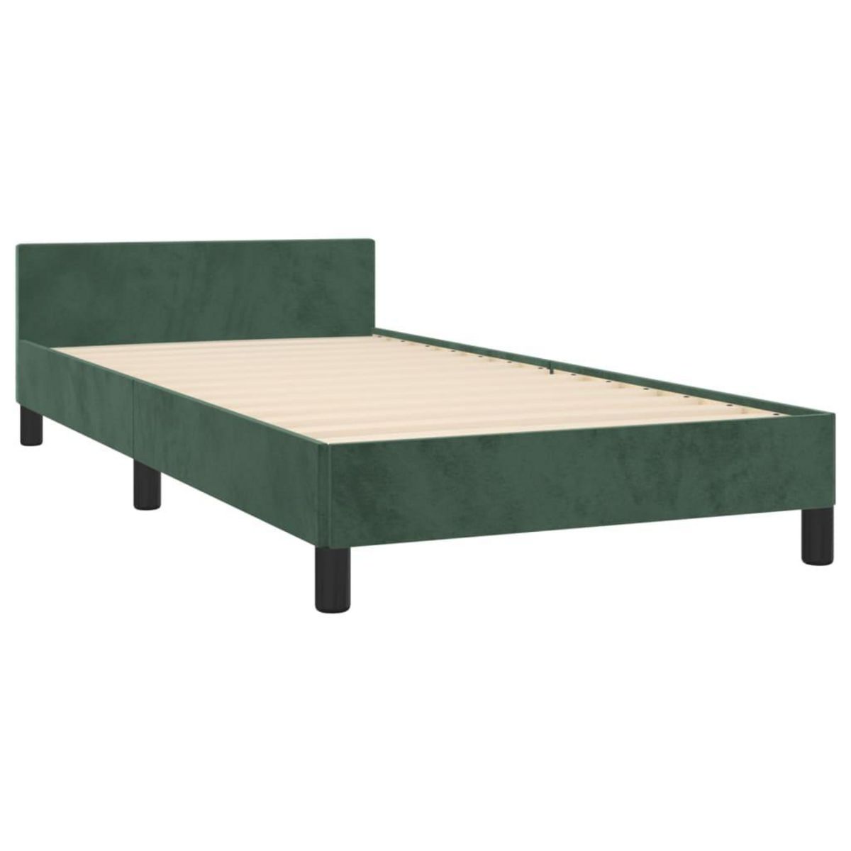 VIDAXL Cadre de lit sans matelas vert fonce 100x200 cm velours
