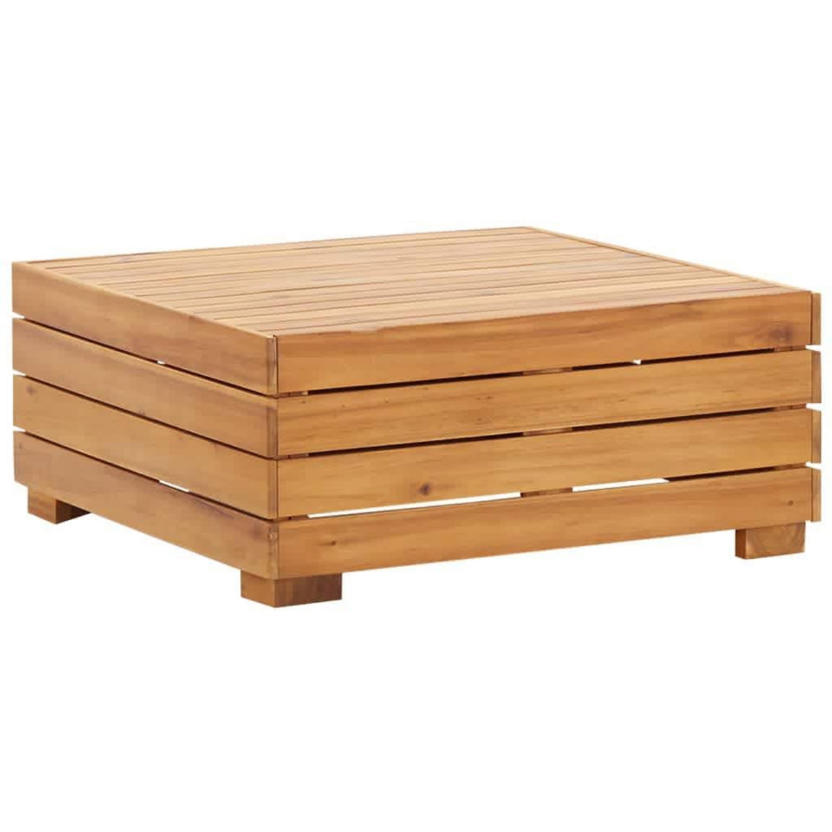 VIDAXL Table et repose-pied de jardin et coussin Bois d'acacia massif
