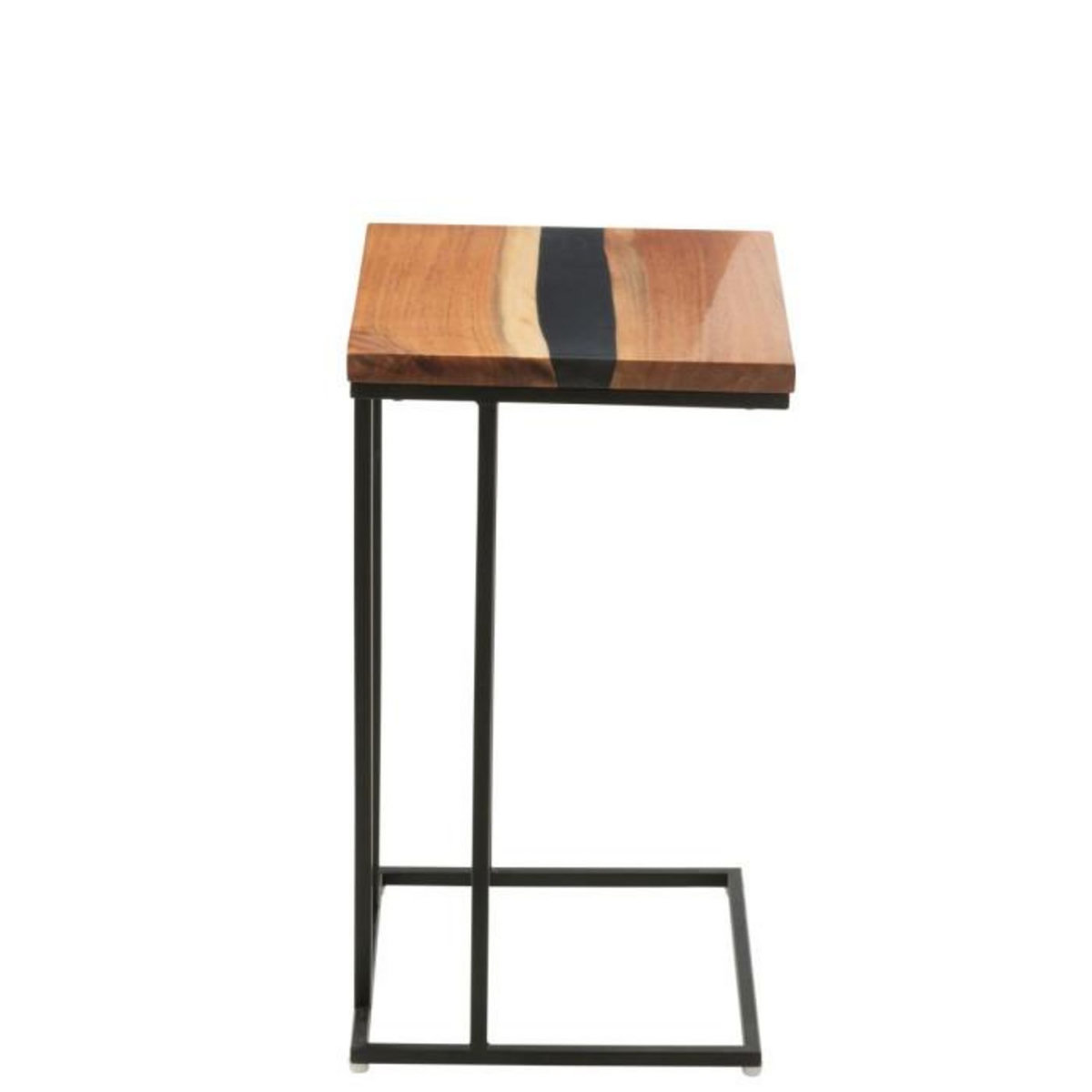 Paris Prix Table d'Appoint Carrée en Bois  Douglas  55cm Naturel & Noir