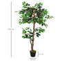 Voir la diapositive 3 : OUTSUNNY Arbre artificiel plante artificiel ficus hauteur 1,2 m tronc branches liane lichen feuilles grand réalisme pot inclus