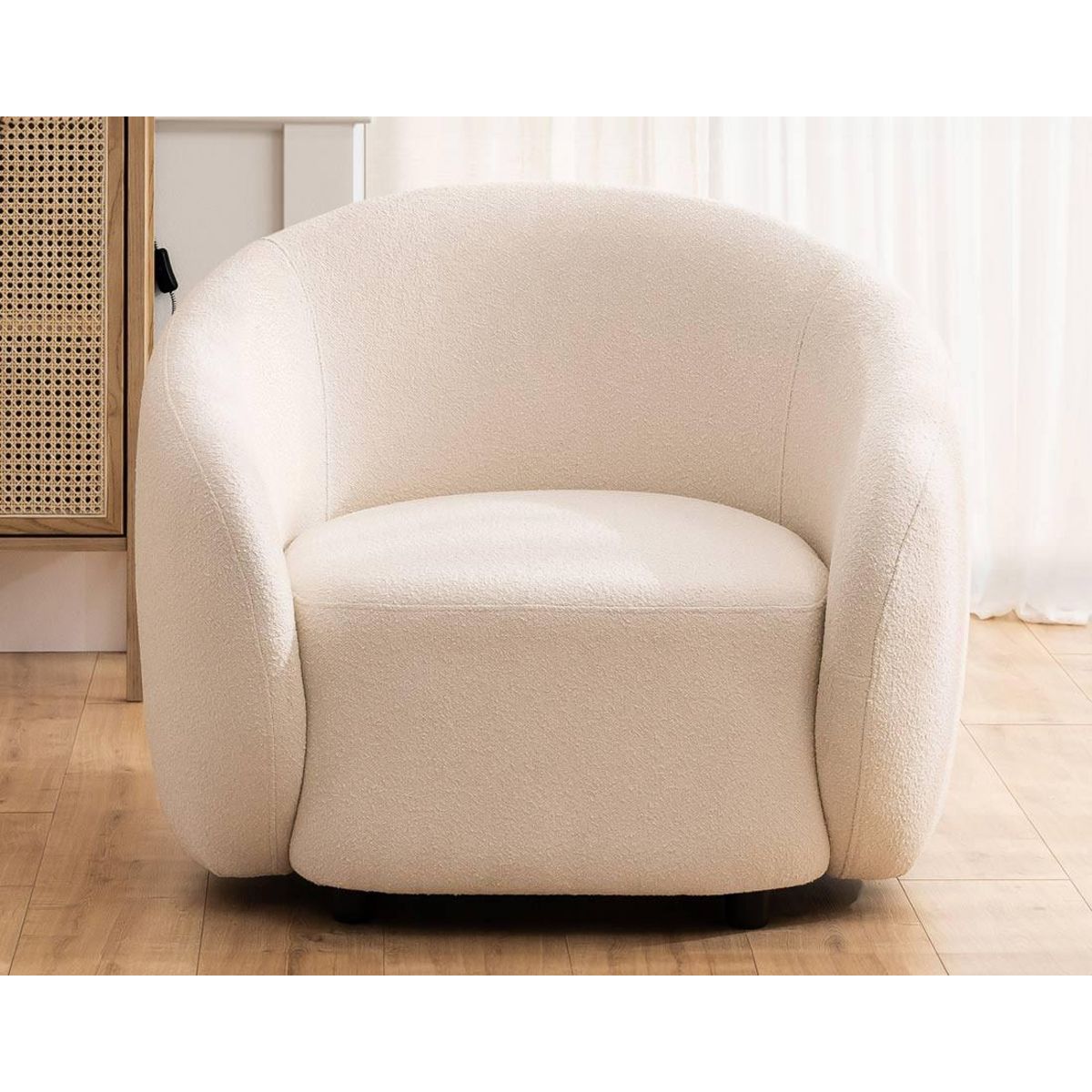 LISA DESIGN Flore - fauteuil en tissu bouclette