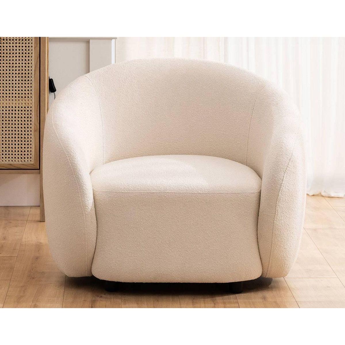 LISA DESIGN Flore - fauteuil en tissu bouclette