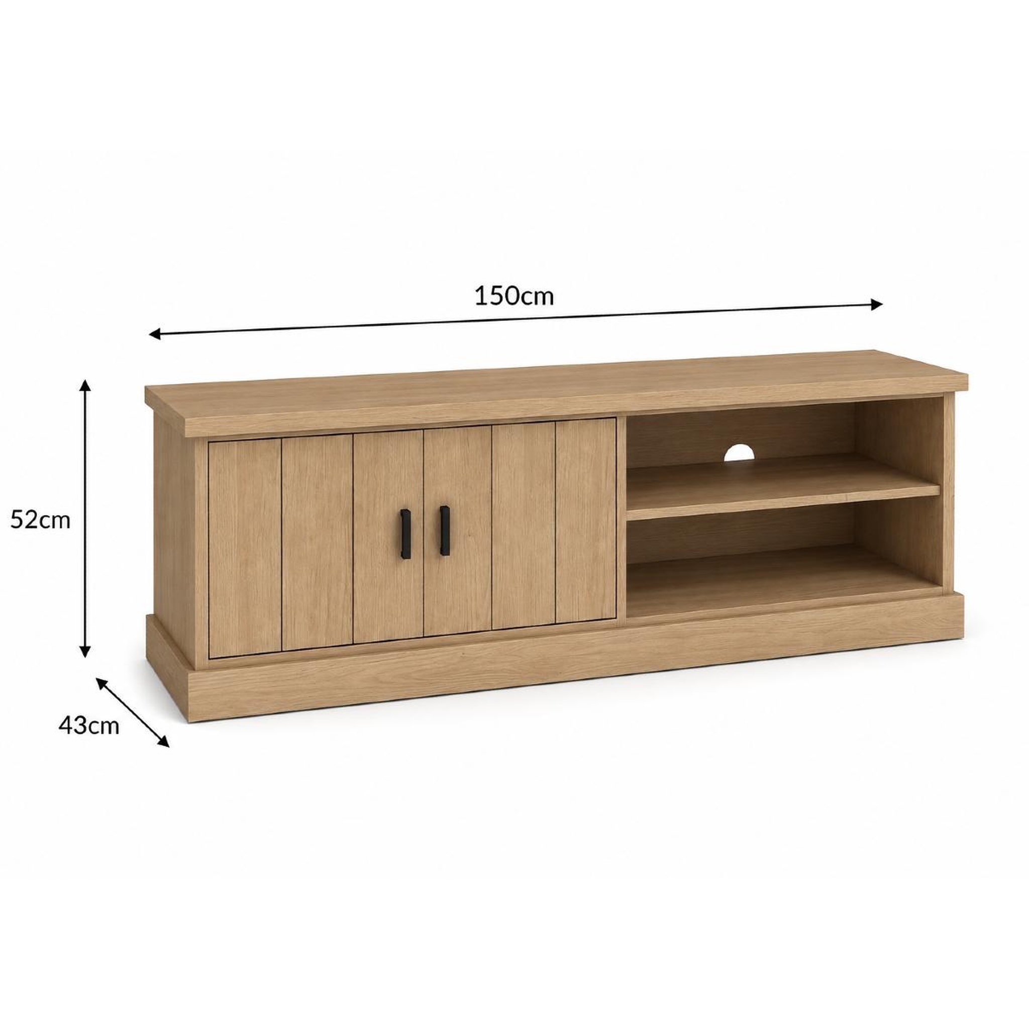 Voir la diapositive 5 : JLC KREATION Meuble tv moderne en bois 2 portes 150cm teodora