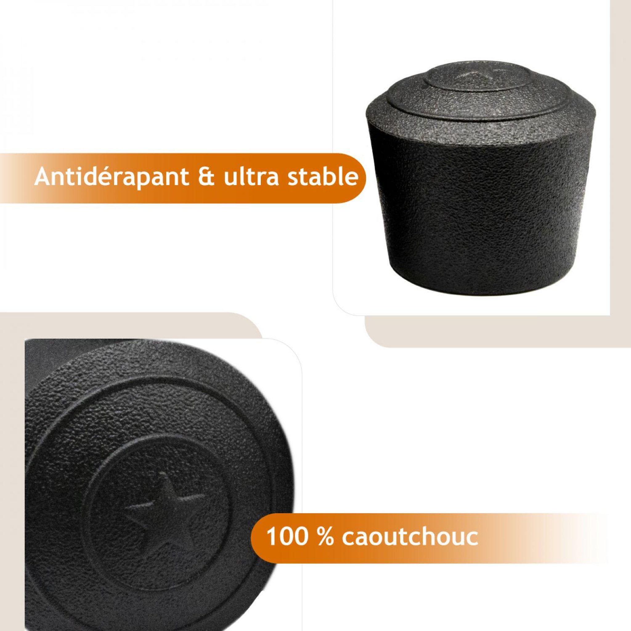 Voir la diapositive 3 : VIVEZEN Lot de 10 supports de pieds antidérapants - Caoutchouc - Diam 2.5 cm - Noir