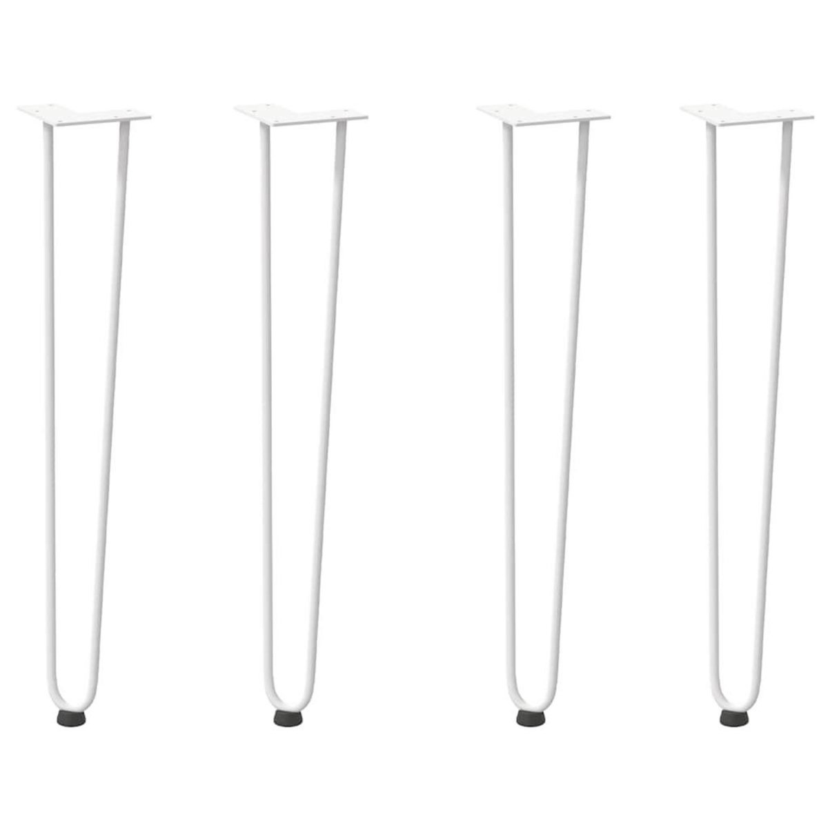 VIDAXL Pieds de table en forme d'epingle a cheveux 4 pcs blanc 72 cm