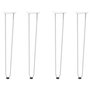 Voir la diapositive 2 : VIDAXL Pieds de table en forme d'epingle a cheveux 4 pcs blanc 72 cm