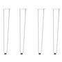 Voir la diapositive 2 : VIDAXL Pieds de table en forme d'epingle a cheveux 4 pcs blanc 72 cm