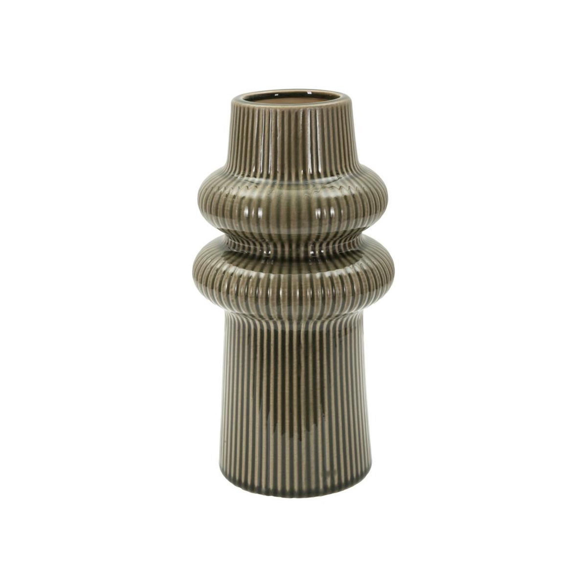 Paris Prix Vase design en céramique  armony  25cm vert