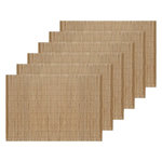 TOILINUX Lot de 6 Sets de table en bambou rectangulaire - 45 x 30 cm. Coloris disponibles : Beige