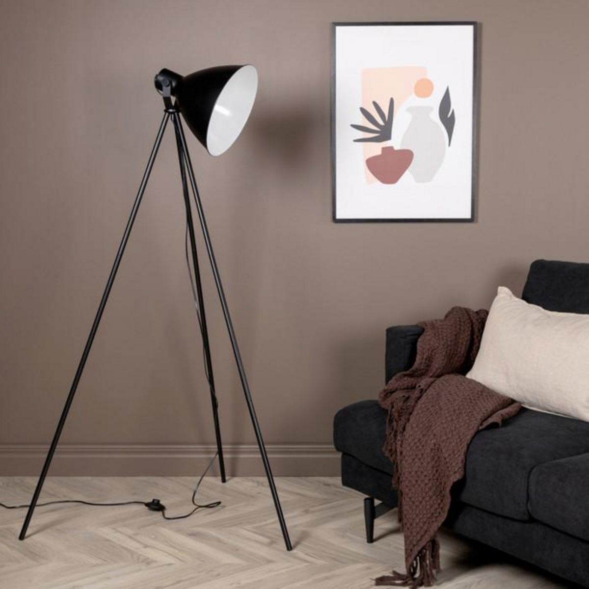 Paris Prix Lampadaire Trépied en Métal  Tiv  140cm Noir